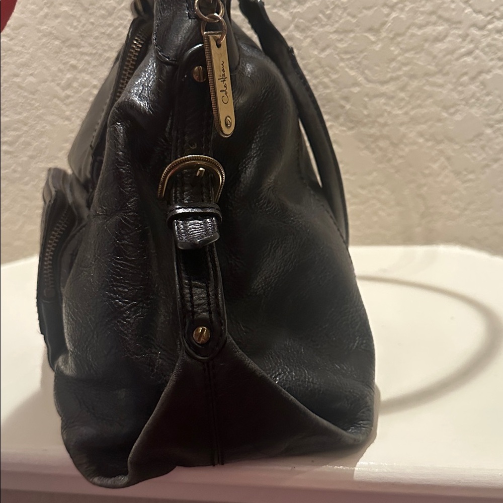 Cole Haan Vintage Y2K Style Side Buckle All Leather Cole Hann Handbag - Picture 4 of 10